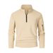 New Men's Fleece Sweatshirt Autumn Winter Half-Zip Pullover Stand Collar Jacket_desvips.com