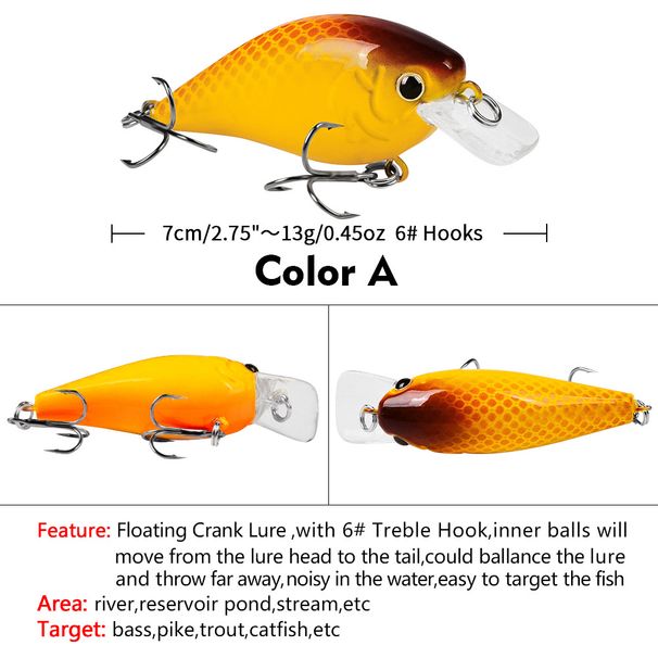 1pcs 7CM-13G Minnow Wobblers Crank Fishing Lure Artificial Minnow Jerkbait Floating Hrad Lure For Trout Fishing Bait Pesca_desvips.com