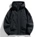 Windbreakers Men Zipper Coat Cargo Waterproof Black Bomber Camping Loose Thin Softshell Hooded Hiking Jacket_desvips.com