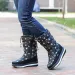 Woman Chunky Womens Shoes For Snow Boots Half High Moon Platform Mid Calf Round Toe Big Red Waterproof With Chic Point_desvips.com
