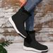 Large Size Medium Tube Snow Boots Women's 2025 Autumn And Winter New Velvet Thickened Side Zipper Flat-soled Cotton Shoes Cotton Boots Women_desvips.com
