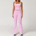 Women's Clothes 2 Pieces Workout Tracksuit Yoga Set Sportswear Gym Clothing High Waist Bell-bottoms Sexy Fitness Bta_desvips.com