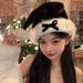Internet Celebrity Photo Bowknot Hat Gift Red New Year Atmosphere Plush Christmas Decoration_desvips.com
