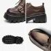 Derby New BEAUTODAY Shoes Women Calfskin Leather Quality Belt Buckle Thick Sole Solid Color Lace-Up Autumn Ladies_desvips.com