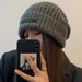 Autumn Winter Trendy Women's Warm Versatile Cold Loose Fit Large Head Circumference Face Slimming Knitted Hat For Women_desvips.com