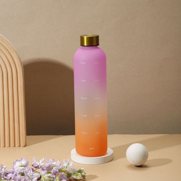 Gradient Color Space Cup Outdoor Large Capacity Frosted Sports Portable Water Cup Plastic Cup Stainless Steel Cover_desvips.com