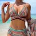 2025 New Three-Piece Beach Spun Bikini Cross Strap Swimsuit High Waist Shawl_desvips.com