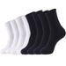 Unisex Cotton Crew Socks For Fitness & Daily Wear - Breathable, Moisture-Wicking, Odor-Resistant - Black/White (One Size Fits Most)_desvips.com