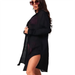 2025 New Cross-Border Beach Fashion Jacket Casual Vacation Solid Color Pullover Bikini Swimsuit Cover-Up Sun Protection_desvips.com