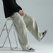 Zhuangji Summer Thin Men's Trendy Wide-Leg High Waist Floor-Length Nine-Point Straight Casual Pants Loose Fit Trousers_desvips.com