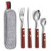 Outdoor Tableware 304 Stainless Steel Log Handle Steak Western Food Knife Fork Spoon Gift_desvips.com