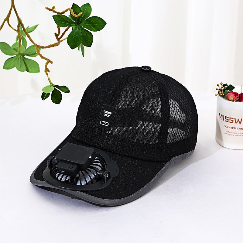 Adult USB Rechargeable Fan For Men And Women, Outdoor Sunshade, Sun Protection, Breathable Mesh Cap With Extended Brim,_desvips.com