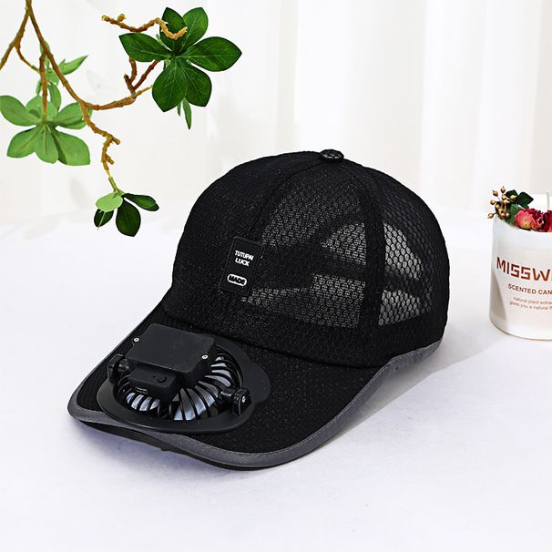 Adult USB Rechargeable Fan For Men And Women, Outdoor Sunshade, Sun Protection, Breathable Mesh Cap With Extended Brim,_desvips.com