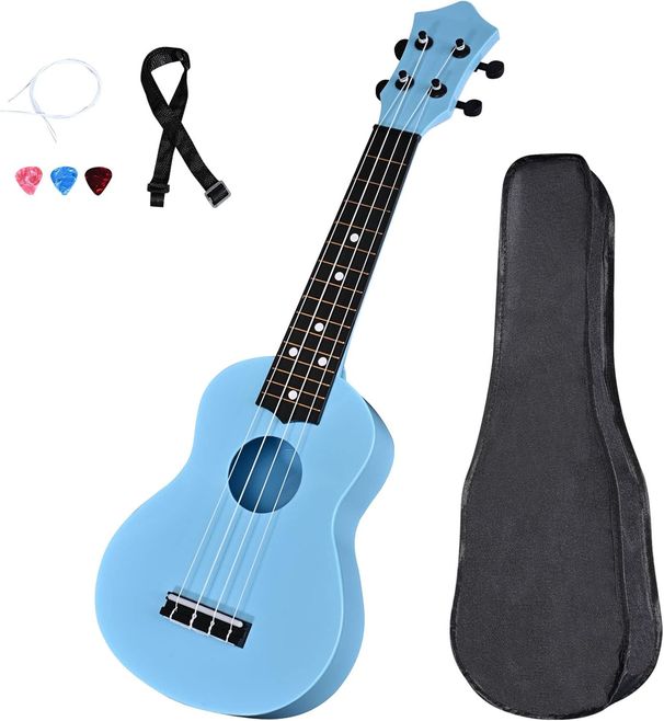 Children's 21inch Approx. 53.3cm Plastic Ukulele, Musical Instrument, Ukulele Toy Gift, Suitable For Beginners, Comes_desvips.com
