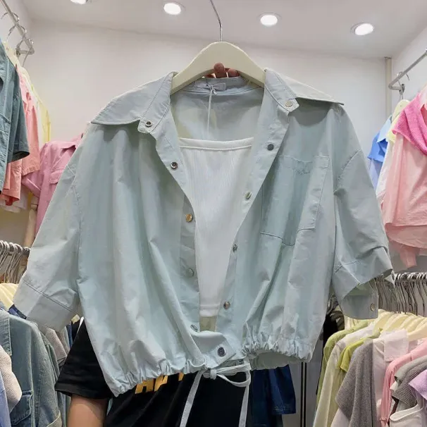 South Korea Chic Loose Workwear Short Jacket For Women Summer Fashion Design Sense Niche Casual Versatile Elegant Top_desvips.com