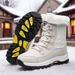 Harbin Outdoor Mid-Calf Snow Boots For Women Winter Warm Fleece Lined Thickened Waterproof Non-Slip Northeast Large Size_desvips.com