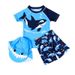 Cute Shark Boy Ins Stylish Korean Baby Two-piece Children's Swimsuit, Sun-protective And Quick-drying Boys' Swimwear Set_desvips.com