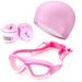 Children's Swimming Goggles Anti Fog Swimming Goggles For Boys And Girls Large Frame With One Piece Earplugs + Swimming Sleeves + PU Swimming Cap_desvips.com