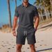 2025 High-Quality Summer New Suit Lapel Men's Short Sleeve Two-Piece Casual Shorts Set_desvips.com