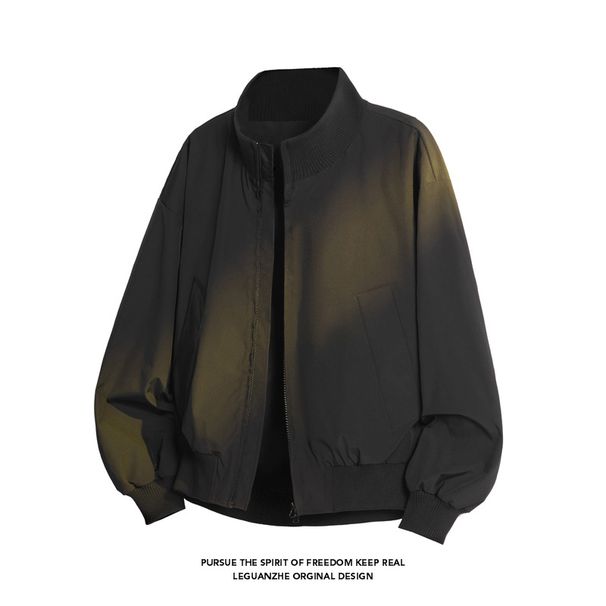 American Retro Pilot Jacket For Men, Spring And Autumn Sports Minimalist Style, Loose Casual Cleanfit Top Coat_desvips.com