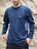 Men Long Sleeve T Shirt Color Block Splicing Quick Dry Breathable Crew Neck Top For Hiking Running Outdoor Sports Daily Wear_desvips.com