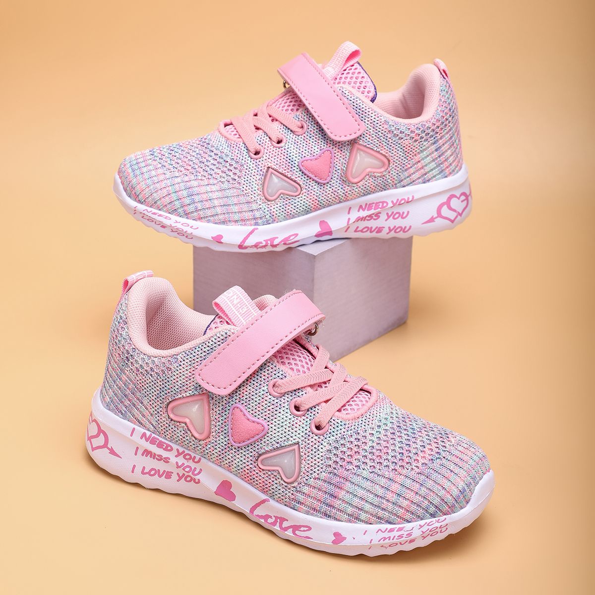 Children's flying woven running shoes, summer breathable casual sports shoes_desvips.com