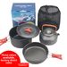 Outdoor 2-3 Person With Teapot Combination Hard Oxidized Aluminum Portable Camping Pot Set_desvips.com