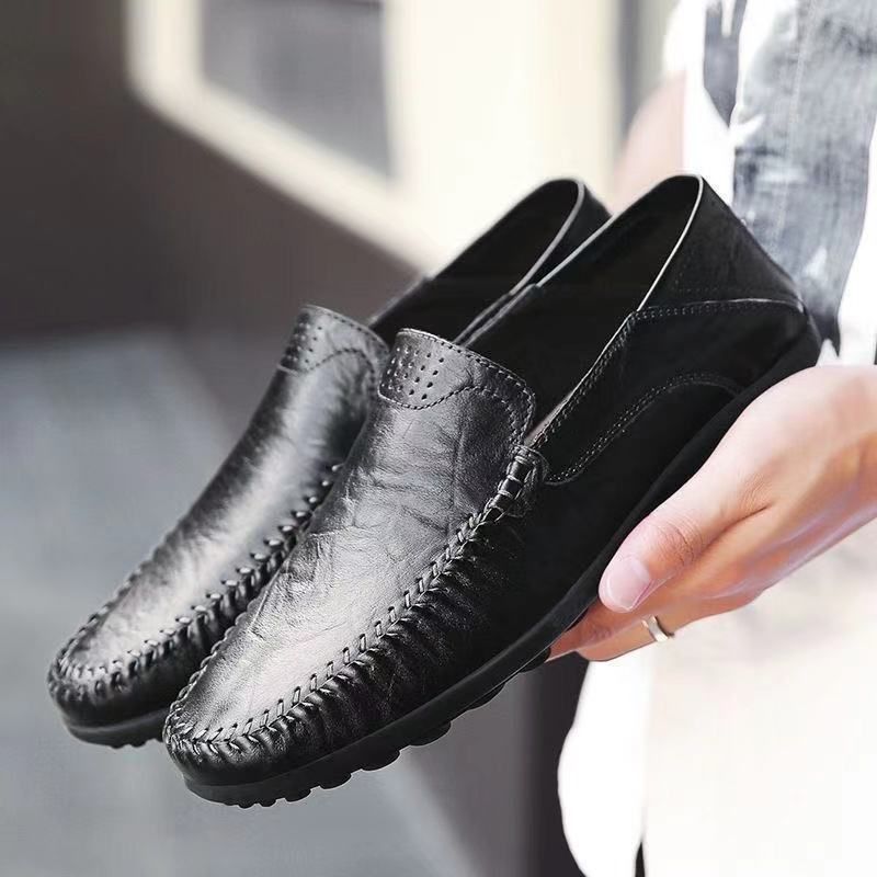 Men's Loafers Breathable Flat Casual Business Leather Driving Shoes_desvips.com