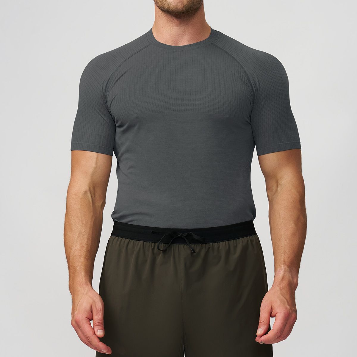 KOOSSOASIS Men's Seamless Sports Fitness Quick-Drying Breathable Short-Sleeve Yoga Running Muscle Slim Fit T-Shirt 7752_desvips.com