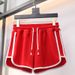 RenMou Sports Shorts For Women In Summer, Fit, Plus Size, Chubby MM, High Waist, Running, Wide Leg Student Casual, Home Exclusive Supply_desvips.com