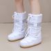 Warm Trendy 2025 Winter Ski Space Fashion Round Toe Mid-Calf Women's Snow Boots Thickened Moon Shoes_desvips.com