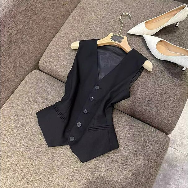 Women's Clothing suit T shirt! High fashionable wool silk V neck waist vest jacket suit for women_desvips.com