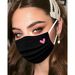 50-Piece Pack Of Disposable Face Masks In Pink And Black With Heart Print, 3-Ply Full Face Protection For Women And Teen Girls_desvips.com