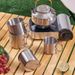 304 Stainless Steel 4-Piece Camping Cup Set Collapsible Lightweight Durable Perfect For Hiking Picnics Backpacking Includes Storage Pouch_desvips.com