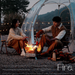 Outdoor Camping Dance Fire Pit Stainless Steel Quartz Explosion-Proof Glass Firewood Stove Portable Folding Campfire_desvips.com