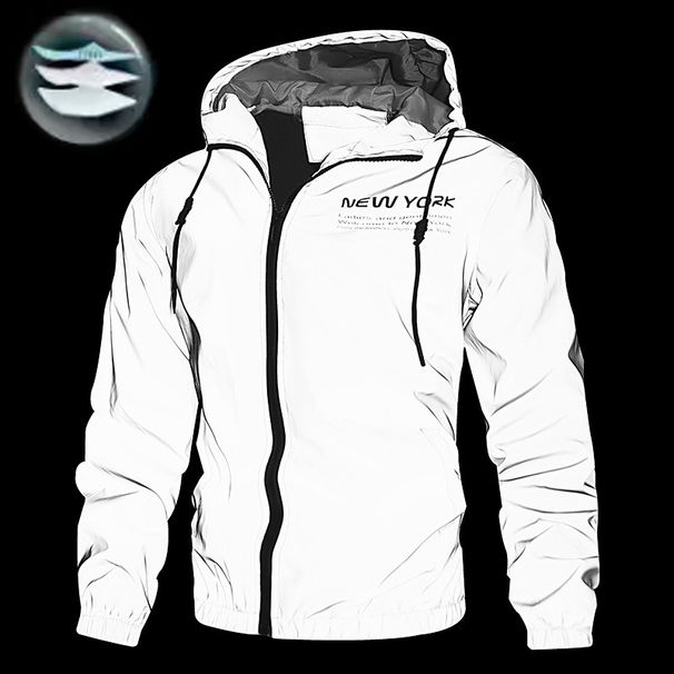 Night Reflective Jackets Men Double Fabric Waterproof Windbreaker Hooded Jacket Man Hip Hop Cycling Sports Zipper Coats_desvips.com