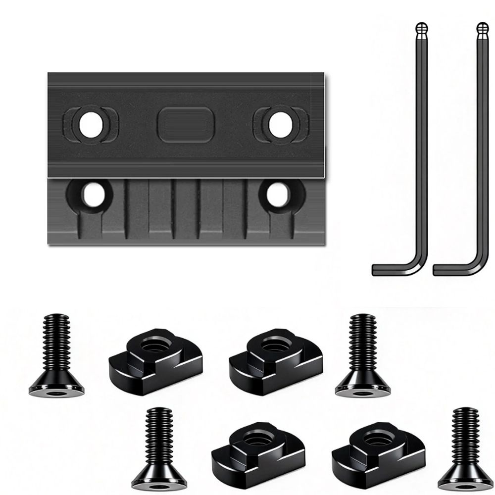 Black Aluminum Picatinny Rail Set 5 Slots 2PCS With 4 T-Nuts 4 Screws And 2 Allen Wrenches For Accessory Mounting_desvips.com