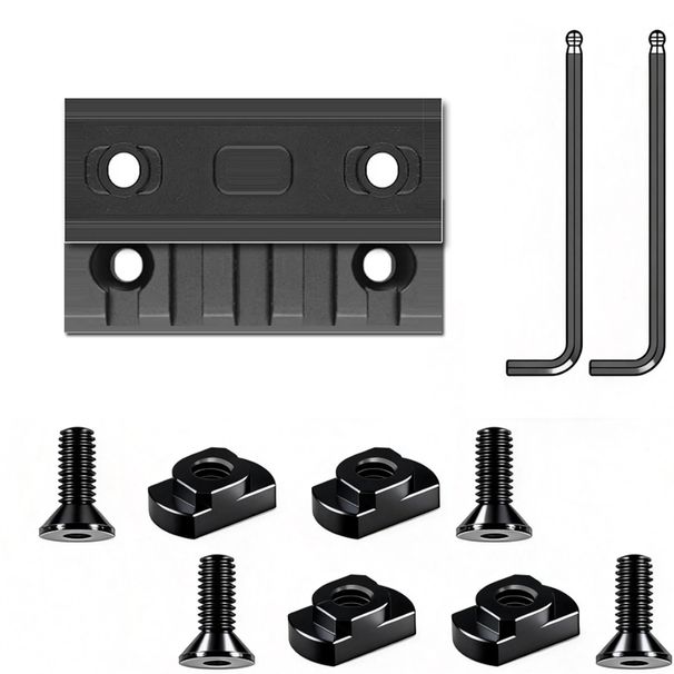 Black Aluminum Picatinny Rail Set 5 Slots 2PCS With 4 T-Nuts 4 Screws And 2 Allen Wrenches For Accessory Mounting_desvips.com