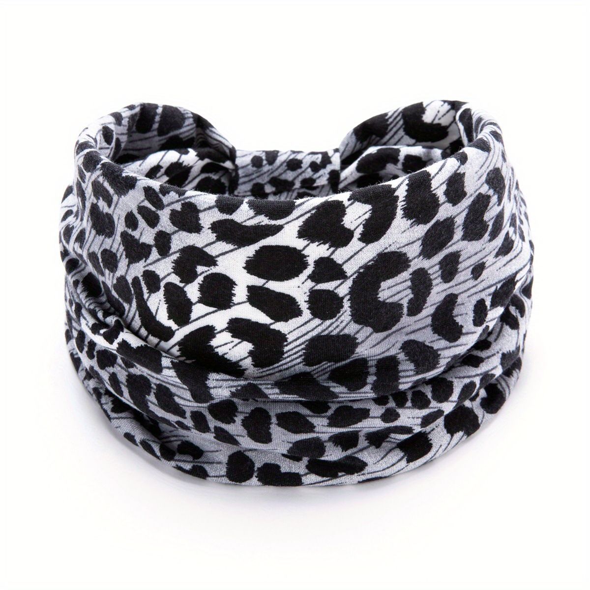 Cool Hot Girl Style Leopard Print Sports Headband Brimmed Elastic Headband Sweat Absorbing Headscarf_desvips.com