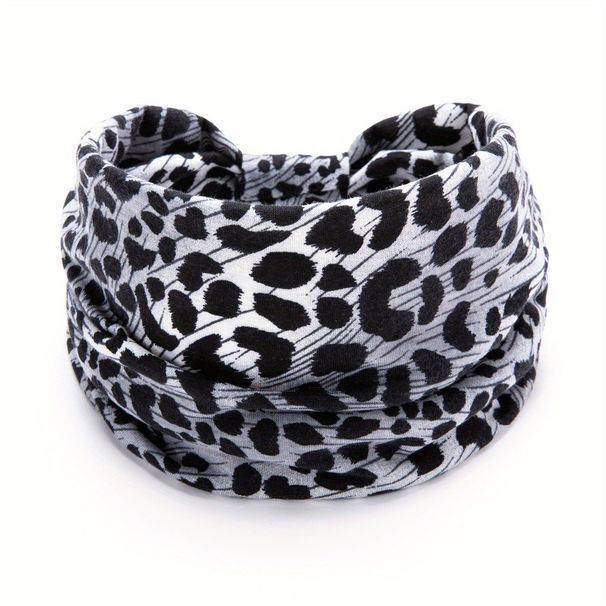 Cool Hot Girl Style Leopard Print Sports Headband Brimmed Elastic Headband Sweat Absorbing Headscarf_desvips.com