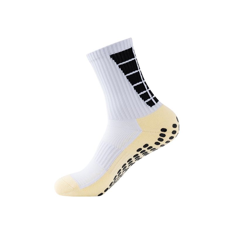 Men's mid Length Soccer Training Socks Terry Cloth Sole Non-Slip Thickened Dotted Rubber Friction Resistant Short Cut Match Socks_desvips.com