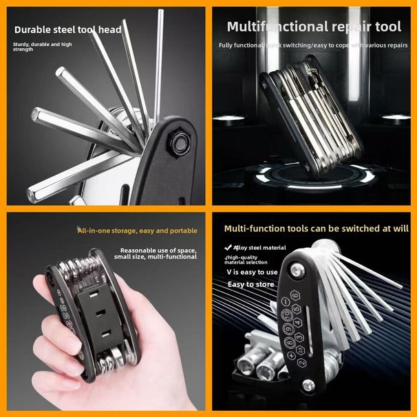 New DeGong 16-in-1 Wrench Hex Multi-Use Screwdriver Set Household Car Repair Small Tools_desvips.com