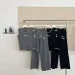 Summer College Style Color Block Short Sleeve Knitted Cardigan Sleeveless Round Neck Slim Fit Long Pants Three-Piece Set_desvips.com