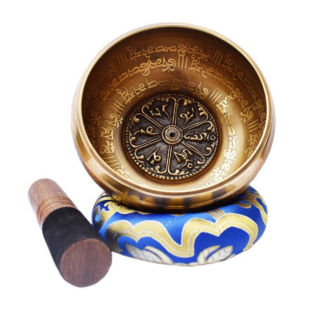 Nepal Singing Bowl Handmade Bowl Hand-Hammered Tibetan Singing Bowl Set - Stress Relief, Chakra Balancing & Meditation Tool_desvips.com