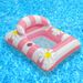 Square Striped Inflatable Lounge Chair With Mesh Seat & Headrest - PVC Single Pool Float For Adults (Quick-Dry Non-Slip Bottom)_desvips.com