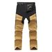 Men's Waterproof Windproof Fleece-Lined Softshell Hiking Pants With Multiple Pockets For Skiing Camping Outdoor Winter Activities_desvips.com