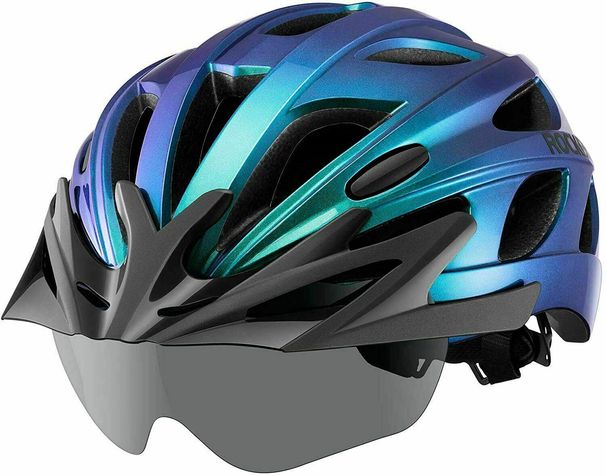 ROCKBROS Bicycle Helmet, a protective helmet for teenagers and adults, with a visor_desvips.com