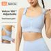 Plus Size Magic Tape Front Zipper Sports For Women High-Intensity Yoga Running Shockproof Gathered Fitness Bra Wholesale_desvips.com