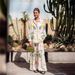 Women's clothing fashion linen print loose casual macaron long-sleeved suit_desvips.com