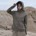Spring And Autumn Jacket For Women, Slim Fit, Hooded, Zipper, Solid Color Sweatshirt, Casual Sports Fitness Yoga Top_desvips.com